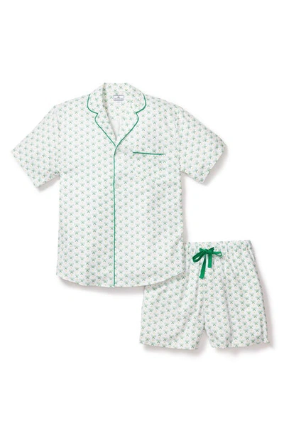 Petite Plume Match Point Cotton Short Pyjamas In Green