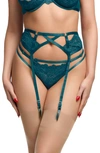 Von Follies By Dita Von Teese Mad Xxx Suspender Belt In Shady Spruce