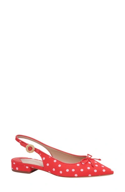 Kate Spade Veronica Slingback Flat In Ponderosa Red/fresh White