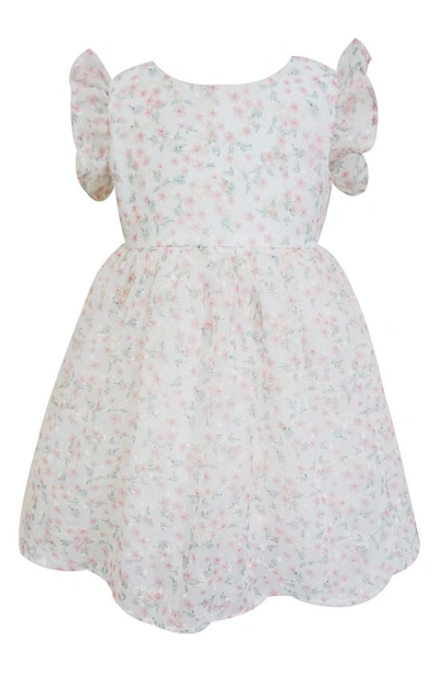 Popatu Babies' Floral Party Dress In White Multi