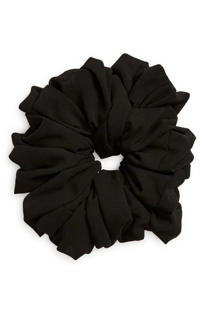 Tasha Oversize Crepe Scrunchie In Black