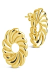 Sterling Forever Moulinet Flower Stud Earrings In Gold