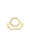 Sterling Forever Marisole Cubic Zirconia Ring In Gold