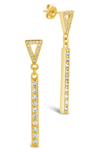 Sterling Forever Kiki Cubic Zirconia Linear Drop Earrings In Gold