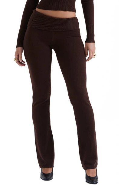 House Of Cb Ama Sweater Knit Pants In Brown