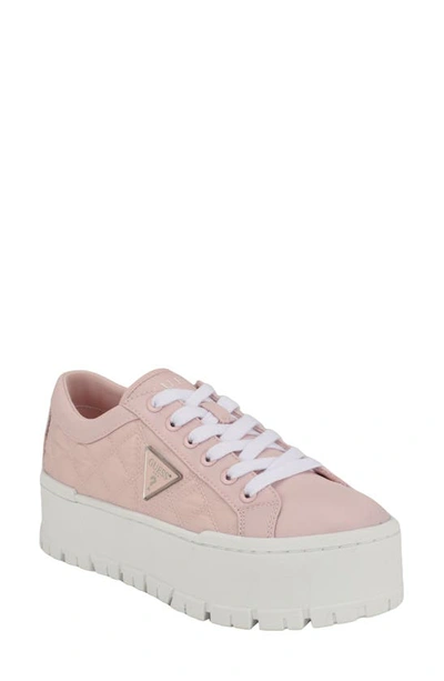 Guess Tesie Platform Sneaker In Light Pink