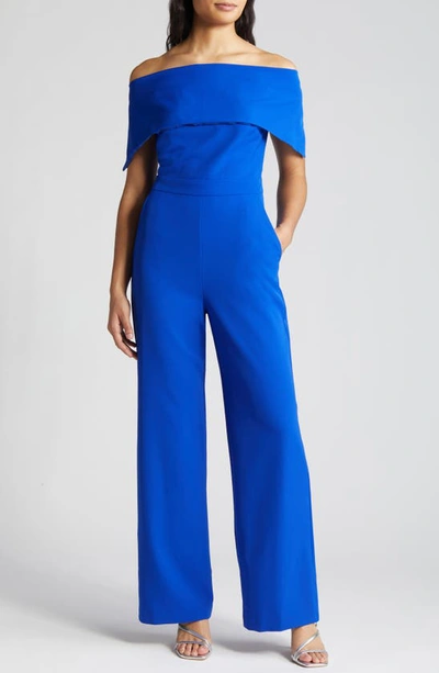 Vince Camuto Off The Shoulder Jumpsuit In Cobalt