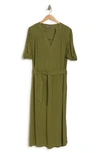 By Design Montana Balloon Sleeve Challis Maxi Dress In Olive Branch