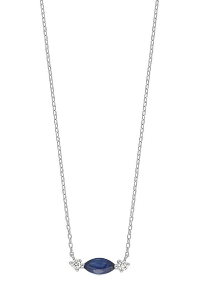 Bony Levy 18k White Gold Diamond & Sapphire Necklace
