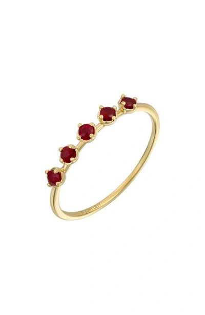 Bony Levy El Mar 18k Gold Ruby Stackable Ring In 18k Yellow Gold