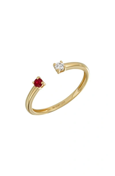 Bony Levy El Mar Ruby & Diamond Cuff Ring In 18k Yellow Gold