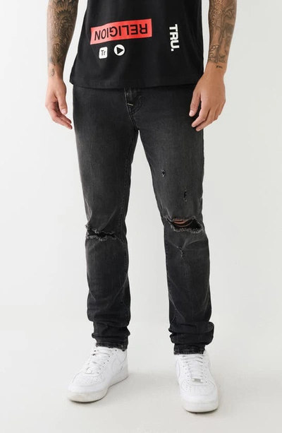 True Religion Brand Jeans Rocco Skinny Jeans In High Rock Black Wash