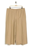 Vince Poplin Bias Cotton Culottes In Khaki