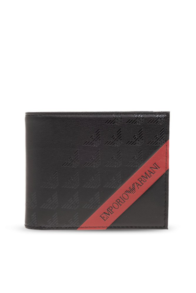 Emporio Armani Bifold Wallet With Logo In Black