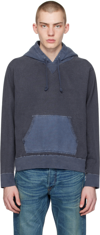 Rrl Cotton Jersey Hoodie In Navy Multi