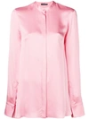 Alexander Mcqueen Silk-satin Long-sleeve Blouse In Pink