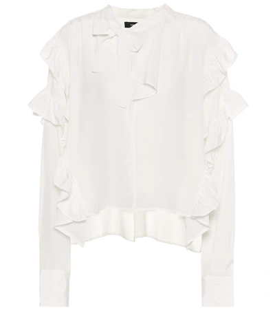 Isabel Marant Libel Ruffled Silk Blouse In White