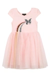Zunie Kids' Sequin Tulle Dress In Blush/ Multi