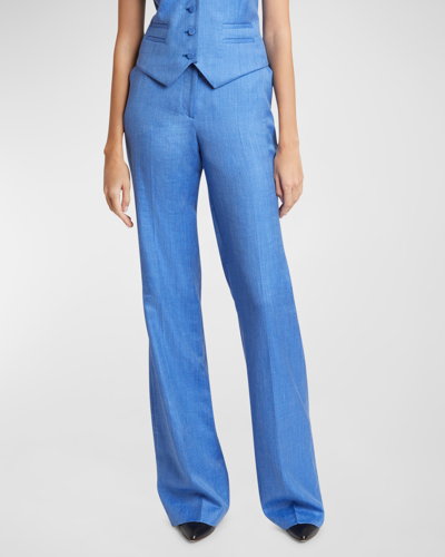 Gabriela Hearst Waistcoata High-rise Wide-leg Trousers In Sapphire