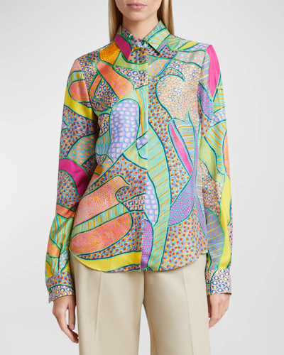 Gabriela Hearst Henri Patterned Button-front Shirt In Multicolor