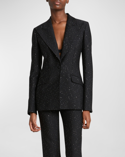 Gabriela Hearst Leiva Speckled Blazer Jacket In Black