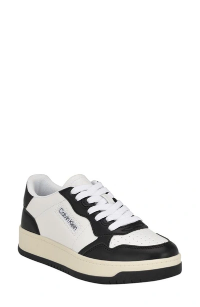 Calvin Klein Rhean Sneaker In White/black Multi