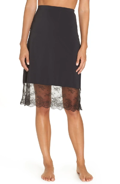 Natori Infinity Lace-trim Slip Skirt In Black