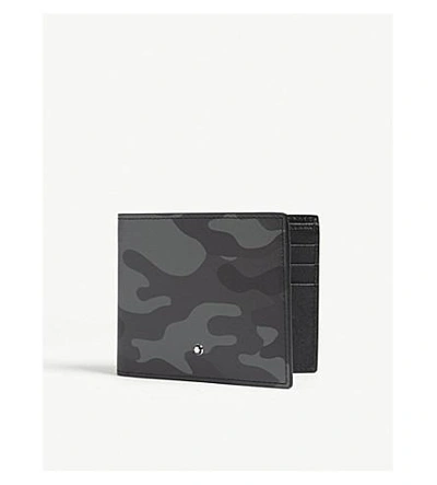 Montblanc Camouflage Leather Wallet In Grey