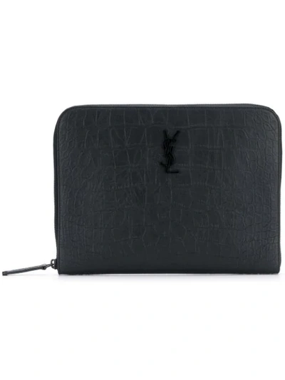 Saint Laurent Monogram Clutch In Black