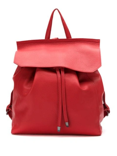 Mara Mac Leather Backpack In Red