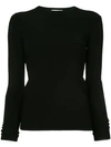Irene Long-sleeve Fitted Sweater - Black