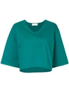 Le Ciel Bleu Ausgestelltes Cropped-t-shirt In Green