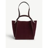 Sophie Hulme Dark Purple The Exchange Suede Cube Tote Bag In Oxblood
