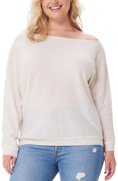 Minnie Rose One-shoulder Cotton & Cashmere Jumper In White