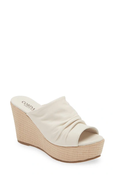 Cordani Henley Espadrille Platform Wedge Slide Sandal In Nappa Pelle Panna