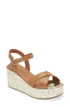 Cordani Liona Ankle Strap Platform Sandal In Cuoio Leather
