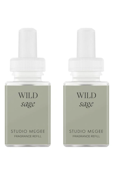 Pura X Studio Mcgee White Bergamot 2-pack Diffuser Fragrance Refills In Wild Sage