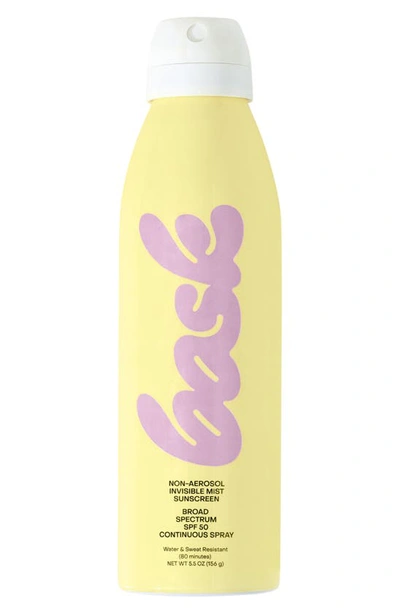 Bask Non-aerosol Invisible Mist Sunscreen Broad Spectrum Spf 50 Continuous Spray, 5.5 oz In Yellow