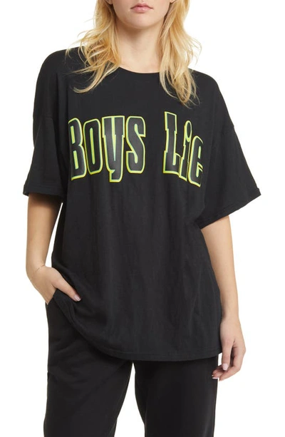Boys Lie Spunk Cotton Graphic T-shirt In 黑色