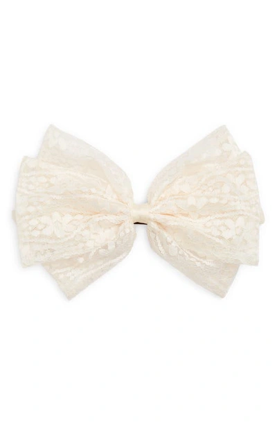 Tasha Lace Bow Barrette In Ivory