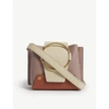 Yuzefi Beige Buckle Style Mini Delila Leather Shoulder Bag In Brownrose/marmo