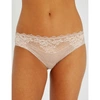 Wacoal Lace Perfection Stretch-lace Mid-rise Briefs In Rose Mist
