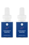 Pura X Capri Blue 2-pack Diffuser Fragrance Refills In Coconut Santal