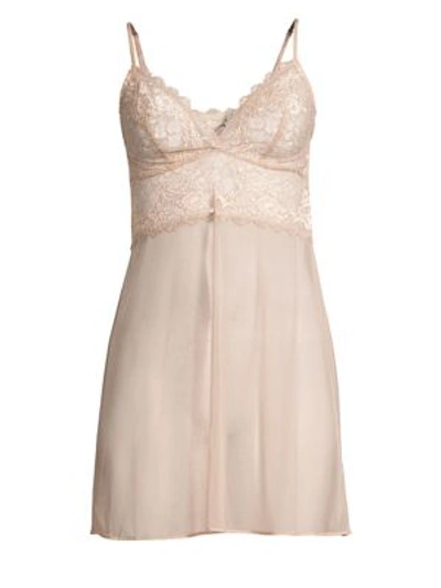 Wacoal Lace Perfection Stretch-lace And Mesh Chemise In Rose