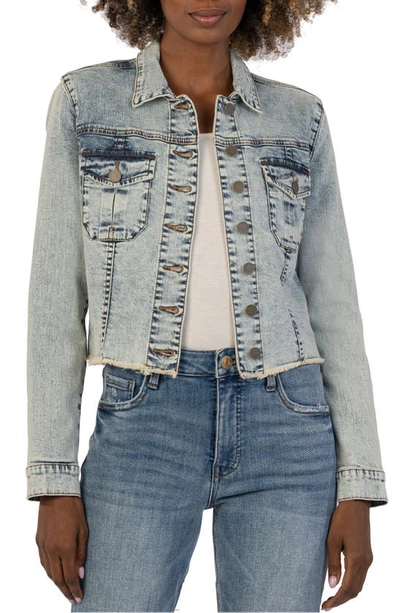 Kut From The Kloth Kara Frayed Hem Denim Jacket In Campaigned