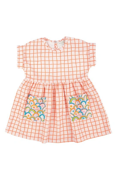 Miki Miette Babies' Maxime Grid Print Dress In Pink