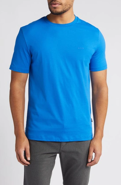Hugo Boss Thompson Solid Crewneck T-shirt In Bright Blue
