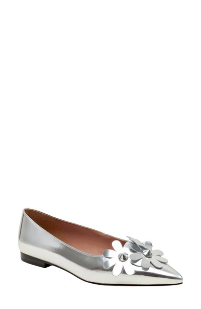 Linea Paolo Narcisus Pointed Toe Flat In Silver