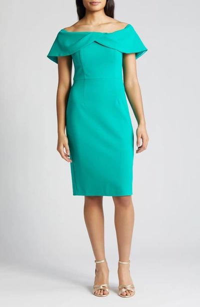 Vince Camuto Off The Shoulder Cocktail Dress In Green