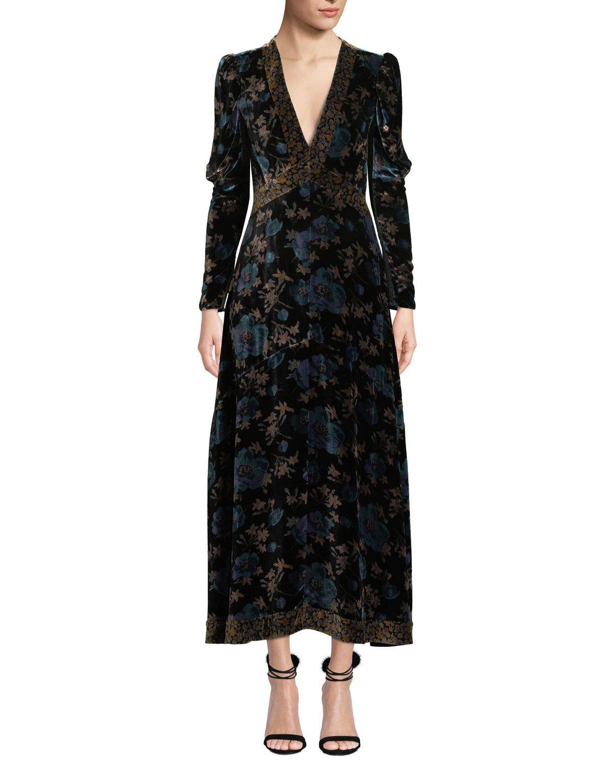 rebecca velvet maxi dress
